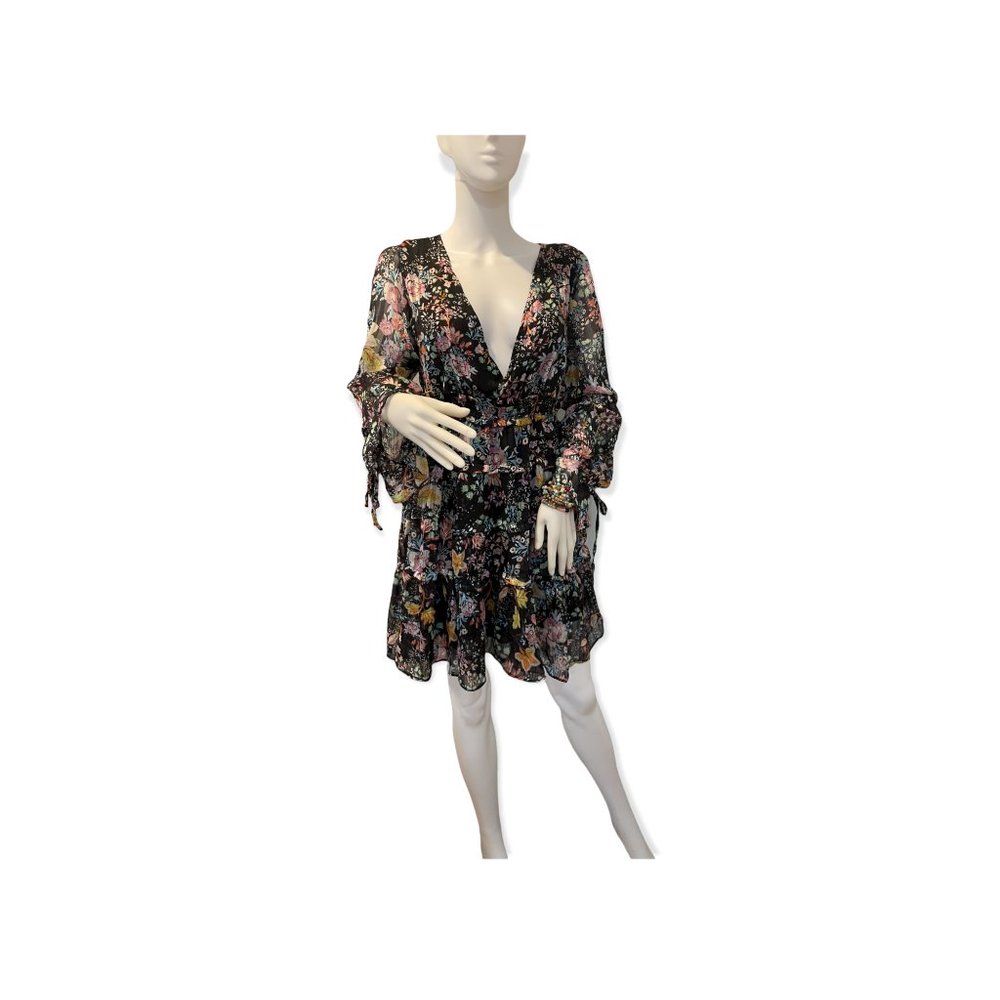 Free People Black Floral Mini Dress